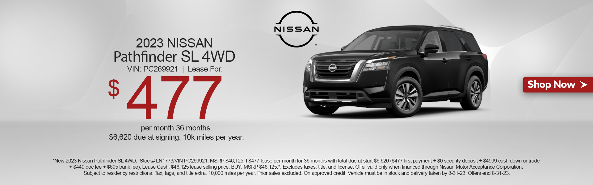 nissan pathfinder lease specials