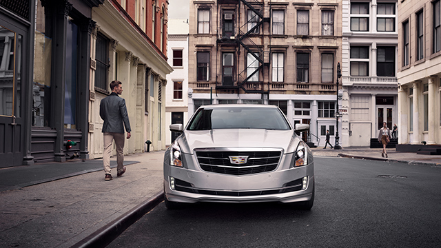 Front exterior view of a Cadillac vehicle.