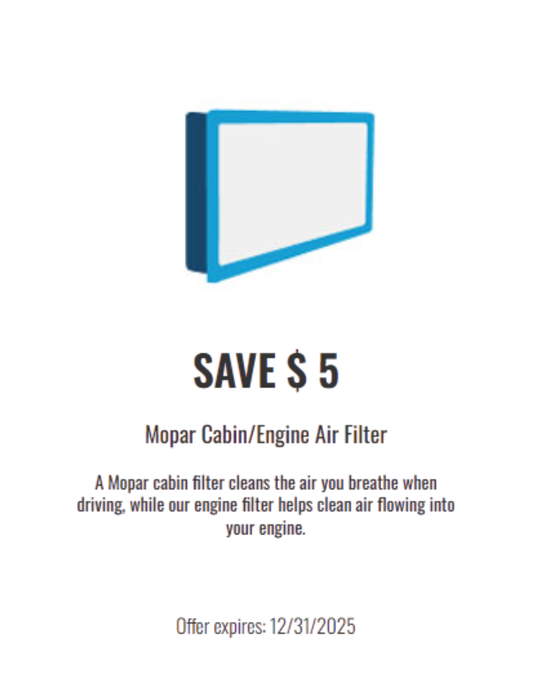 Cabin/Engine Air Filter