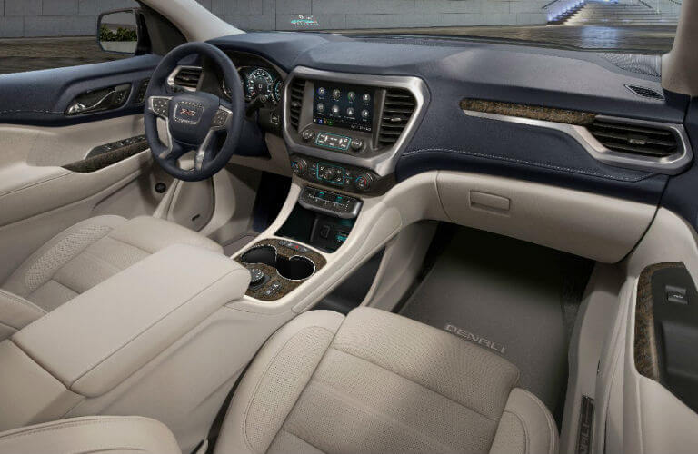 2020 GMC Acadia Denali dashboard and front seating