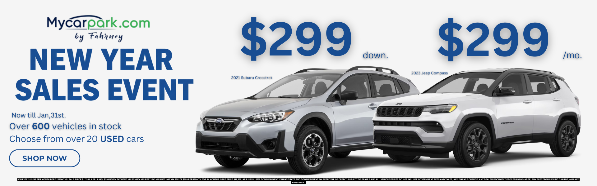 Jeep compass and Subaro crosstrek