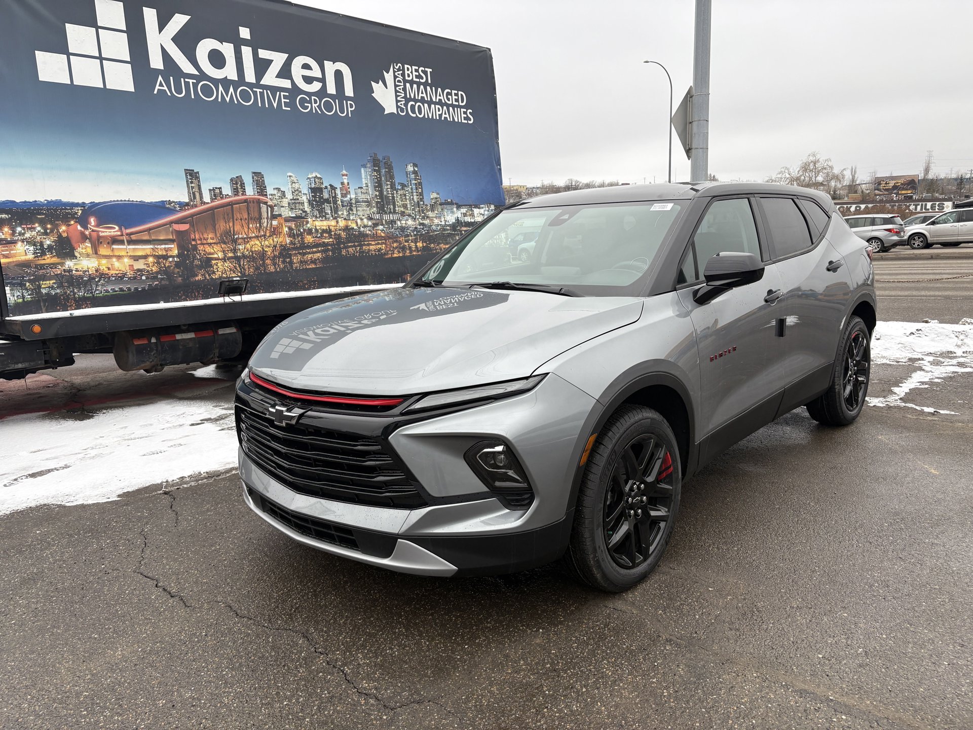 3/4 view of a 2025 Chevrolet Blazer parked at Summit GM