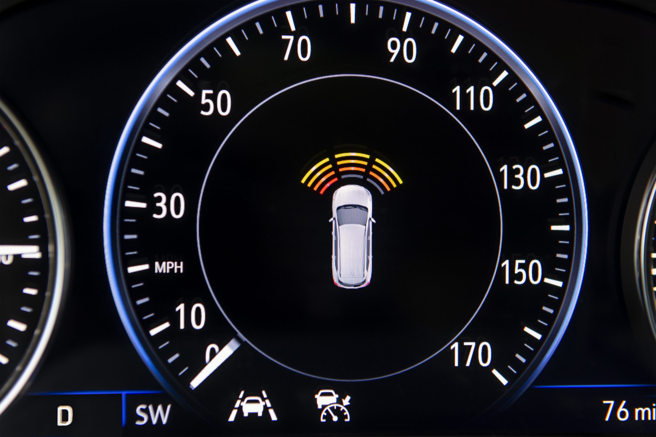 The forward collision alert system on a Buick Enclave model