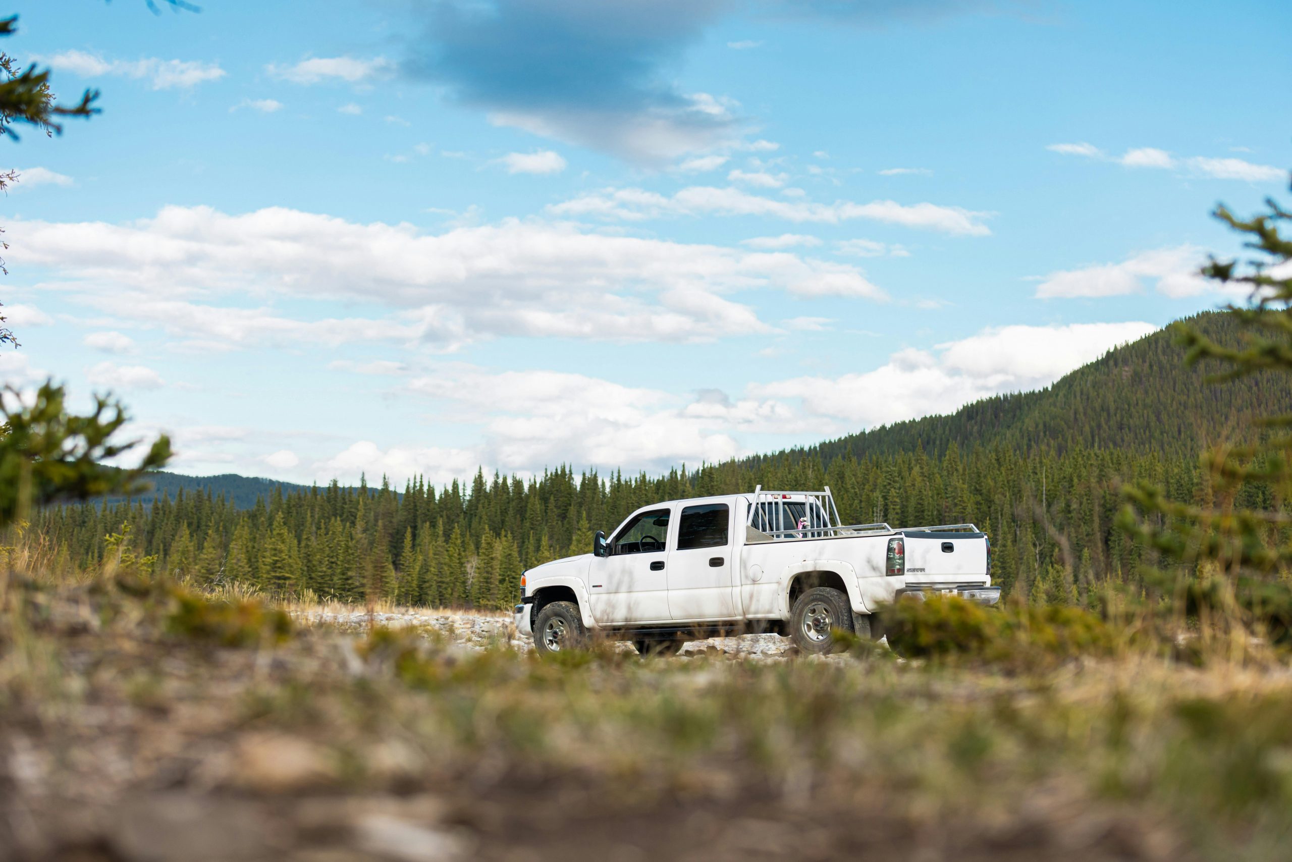 A GMC Sierra parked in an offroad setting