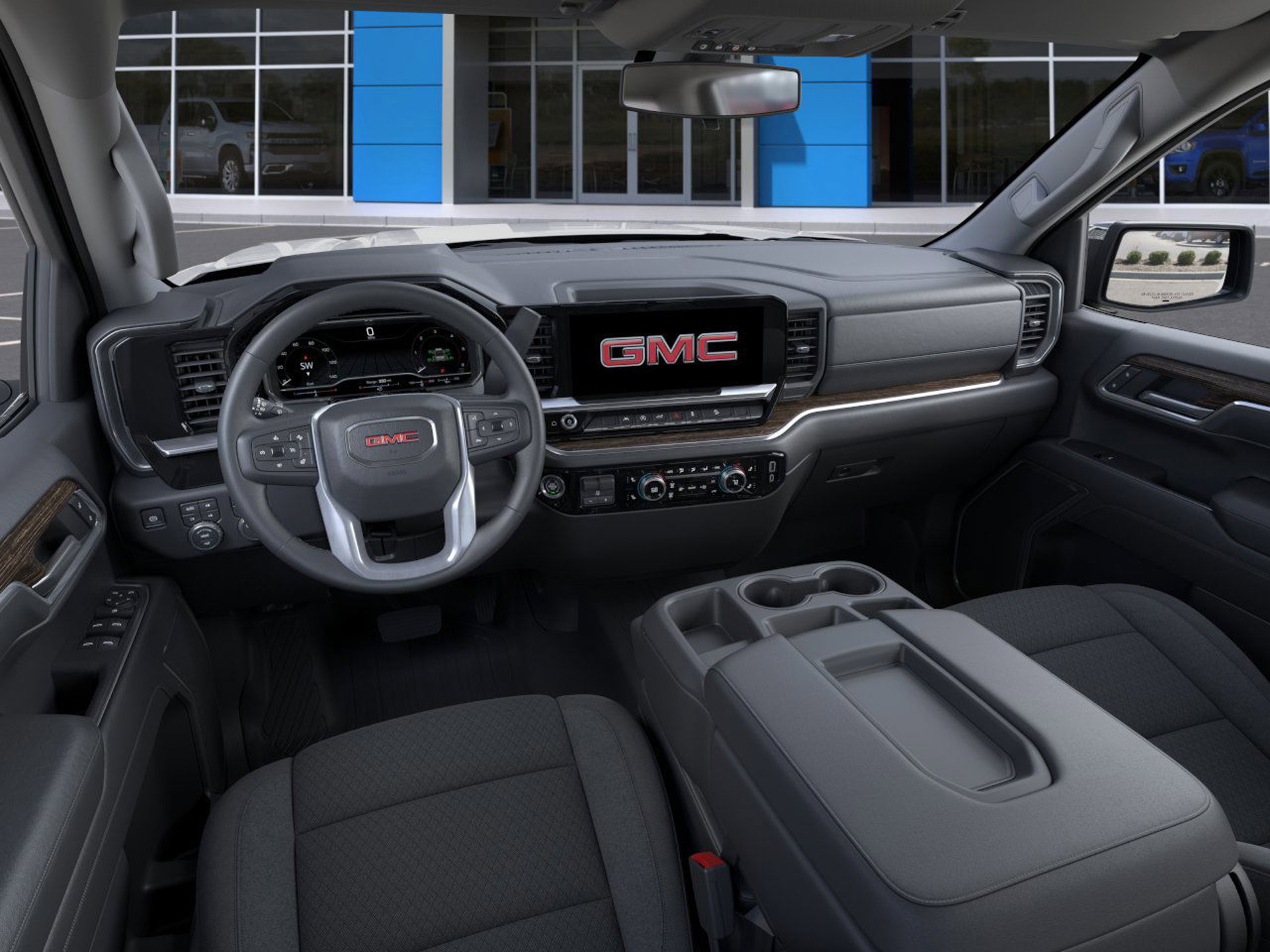 An illustration of the interior comfort and design of the GMC Sierra 1500.