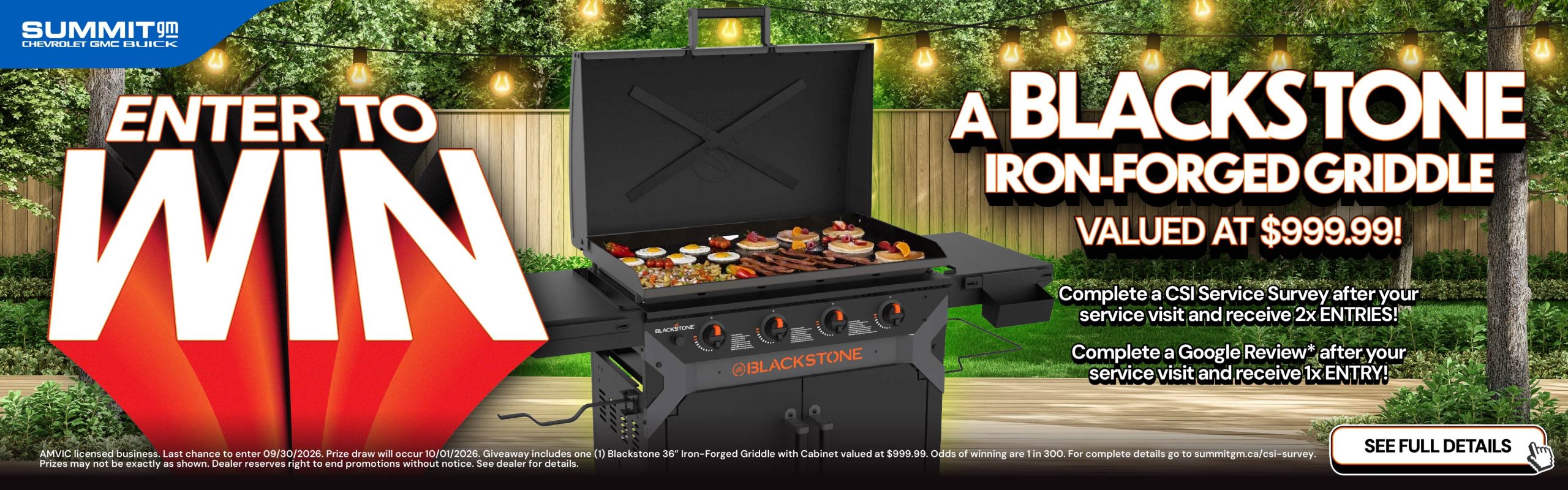 You could win a Blackstone Griddle!