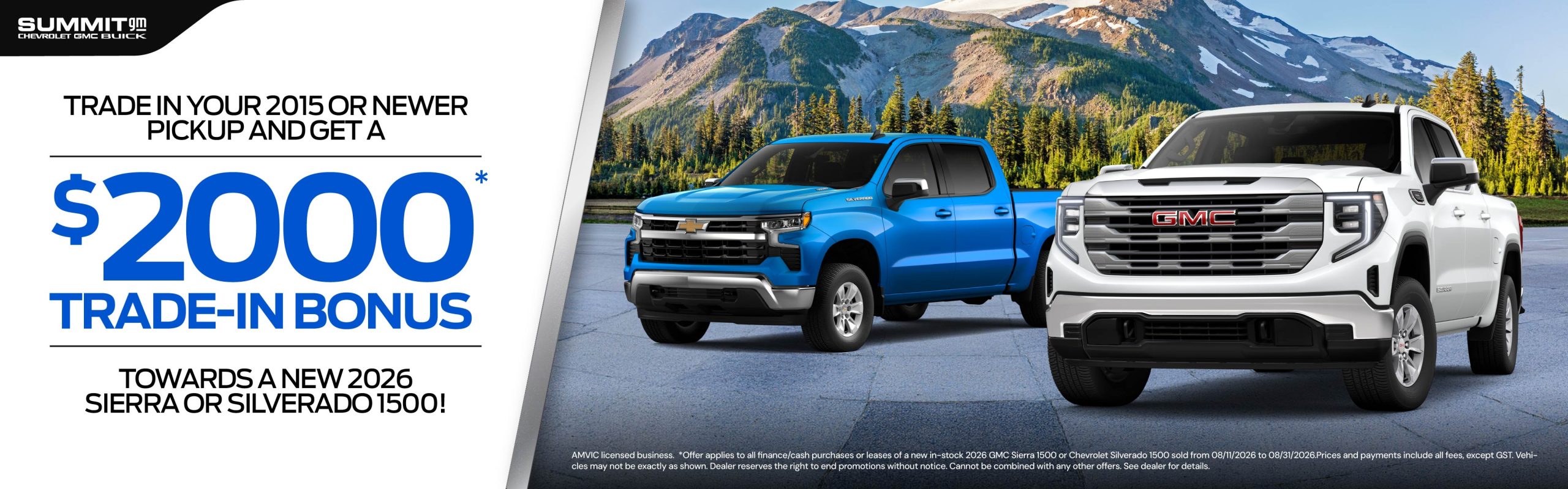 $2000 truck trade in bonus at Summit GM