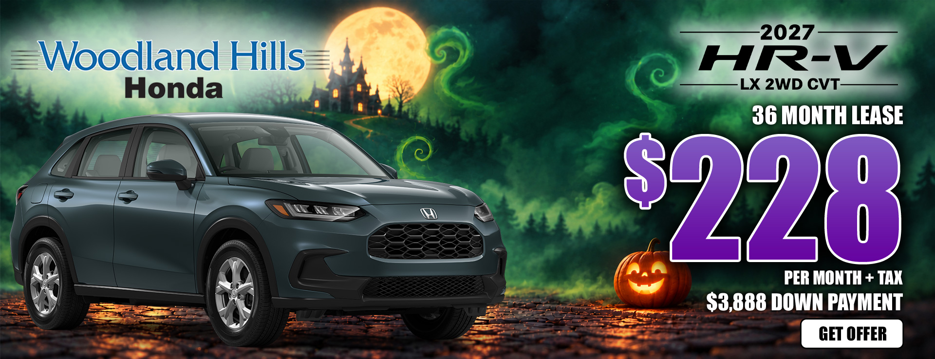27/26 HR-V LX 2WD $228 - MODEL SPECIFIC HEADER whh-oct2026-_2027-hr-v-lx-2wd-228_month-tax-get-offer