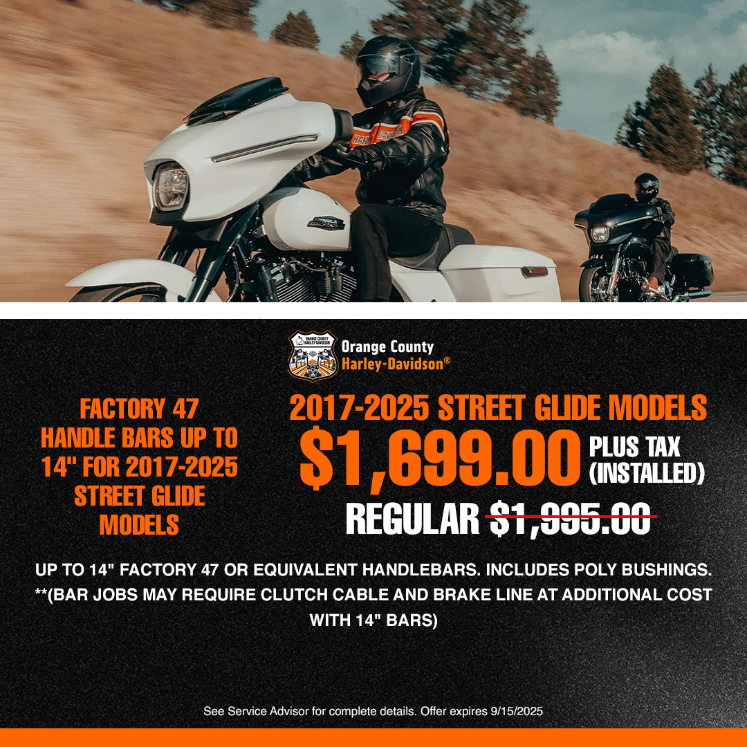 Factory 47 Handle Bars Up To 14" For 2017-2025 Street Glide Models