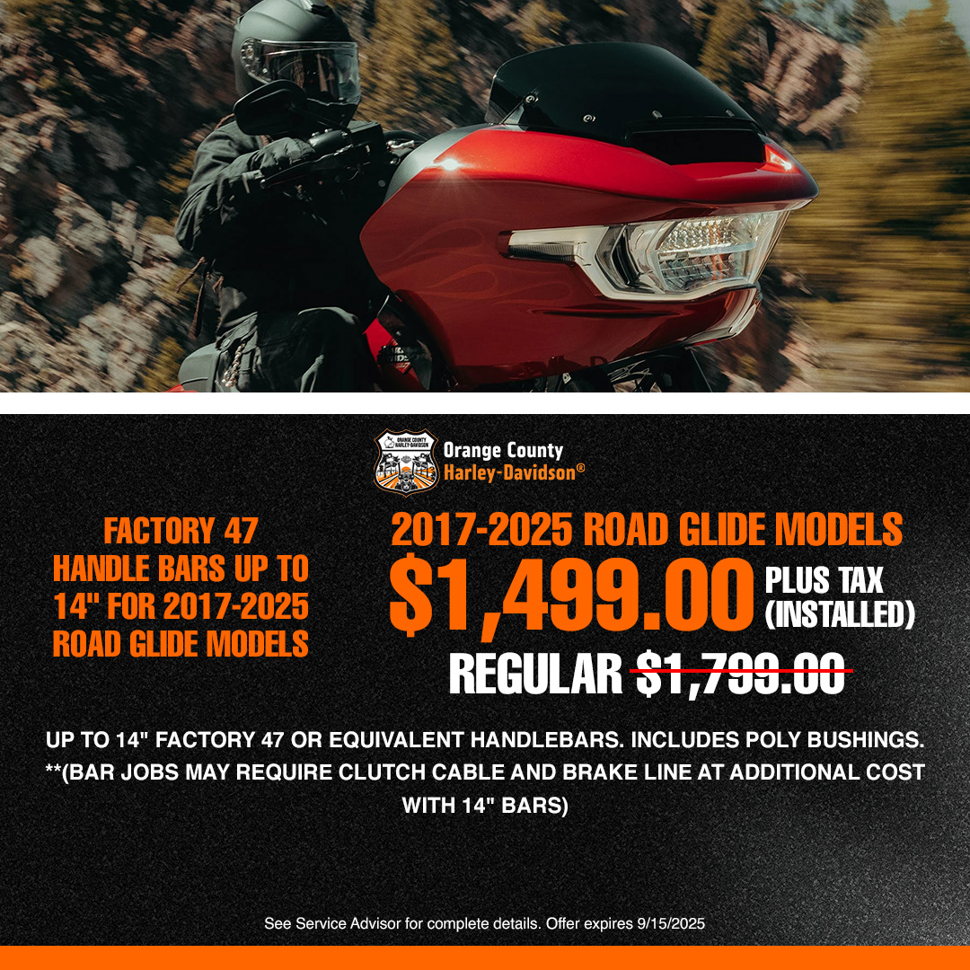 Factory 47 Handle Bars Up To 14" For 2017-2025 Road Glide Models