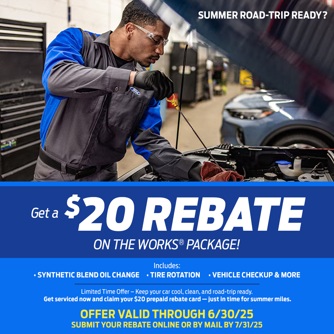 $20 Rebate on The Works®* synthetic blend oil change and more.