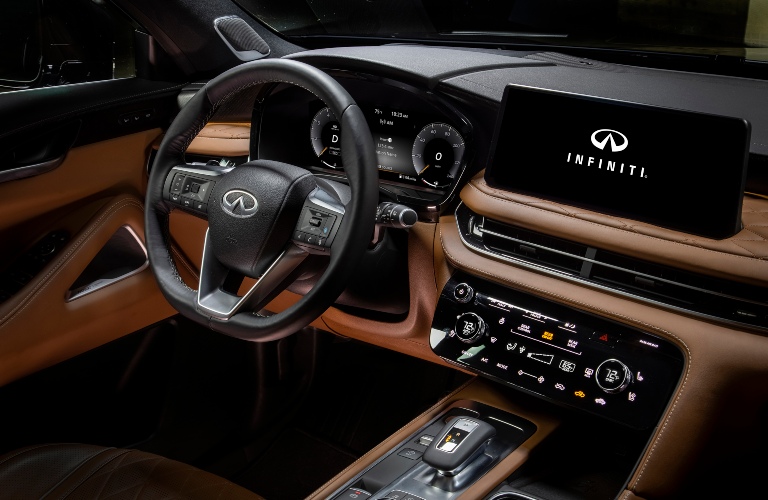 2022 INFINITI QX60 steering wheel and dash