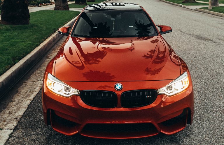 red BMW car front view