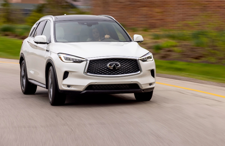 2022 INFINITI QX50 in White on Road