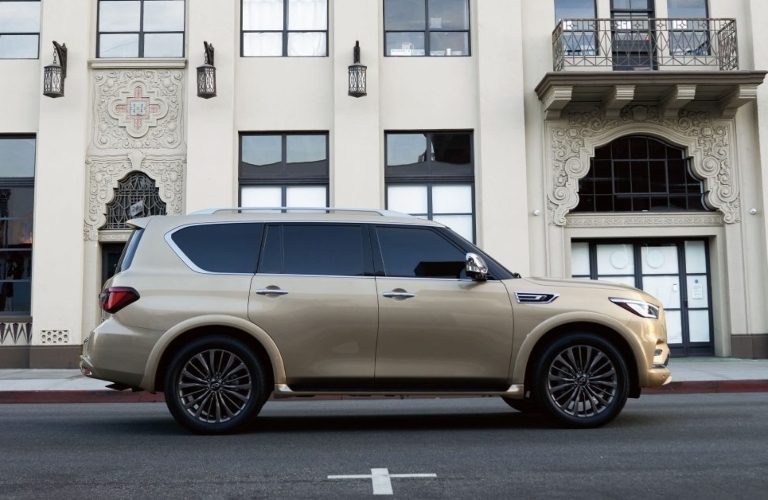INFINITI QX80 in Beige Side Profile