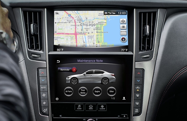 INFINITI In Touch Maintenance Notes on Touchscreen Display in Vehicle