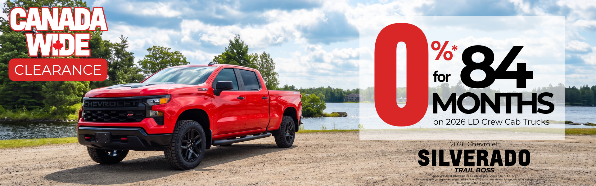 Canada Wide Clearance: 0% APR for 84 Months on Light-Duty trucks at Fort Frances GM.