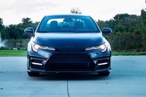 Exterior appearance of the 2021 Toyota Corolla available at Midlands Toyota