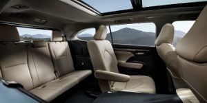 Interior appearance of the 2021 Toyota Highlander available at Midlands Toyota