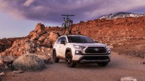 Exterior appearance of the 2021 Toyota RAV4 available at Midlands Toyota