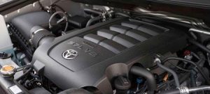 Engine appearance of the 2021 Toyota Sequoia available at Midlands Toyota