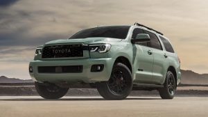 Exterior appearance of the 2021 Toyota Sequoia available at Midlands Toyota