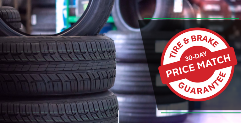 Stack of tires in auto service shop