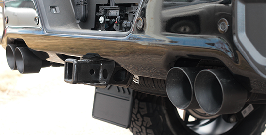 Close up of exhaust on Silverado half ton