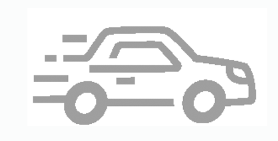 Icon of speeding car