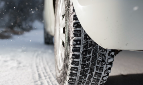 Car On Winter Road