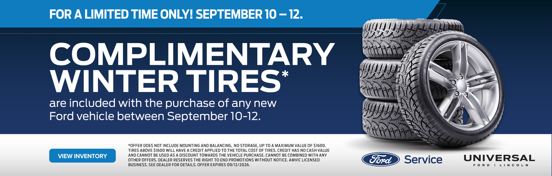 Complimentary winter tires