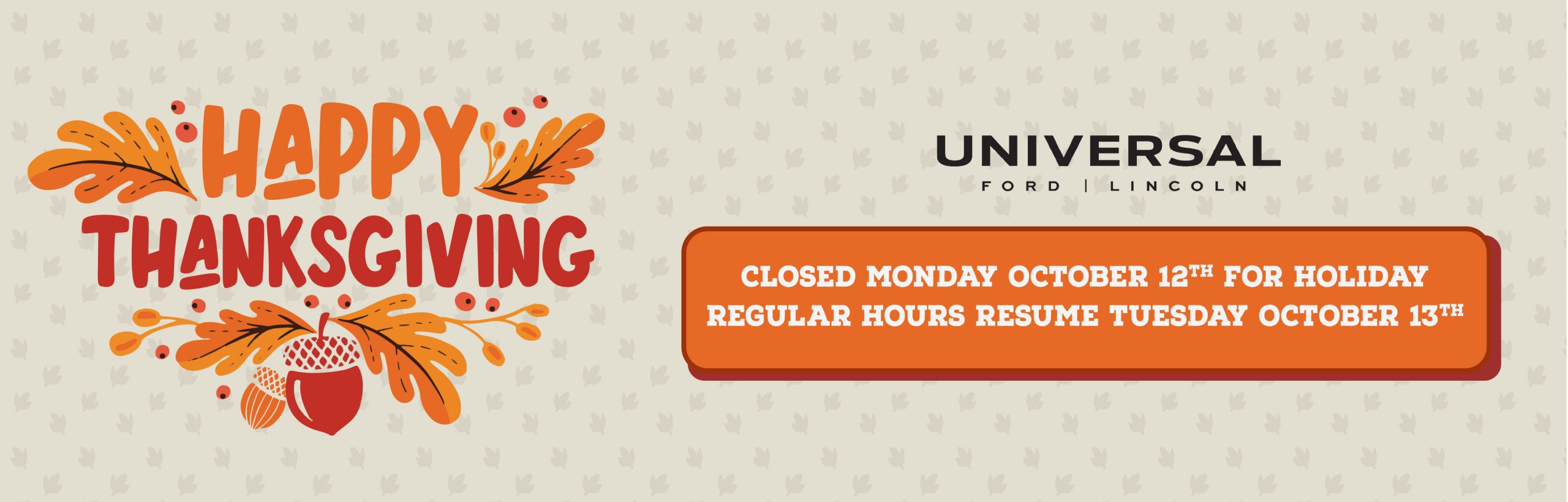 Thanksgiving Hours