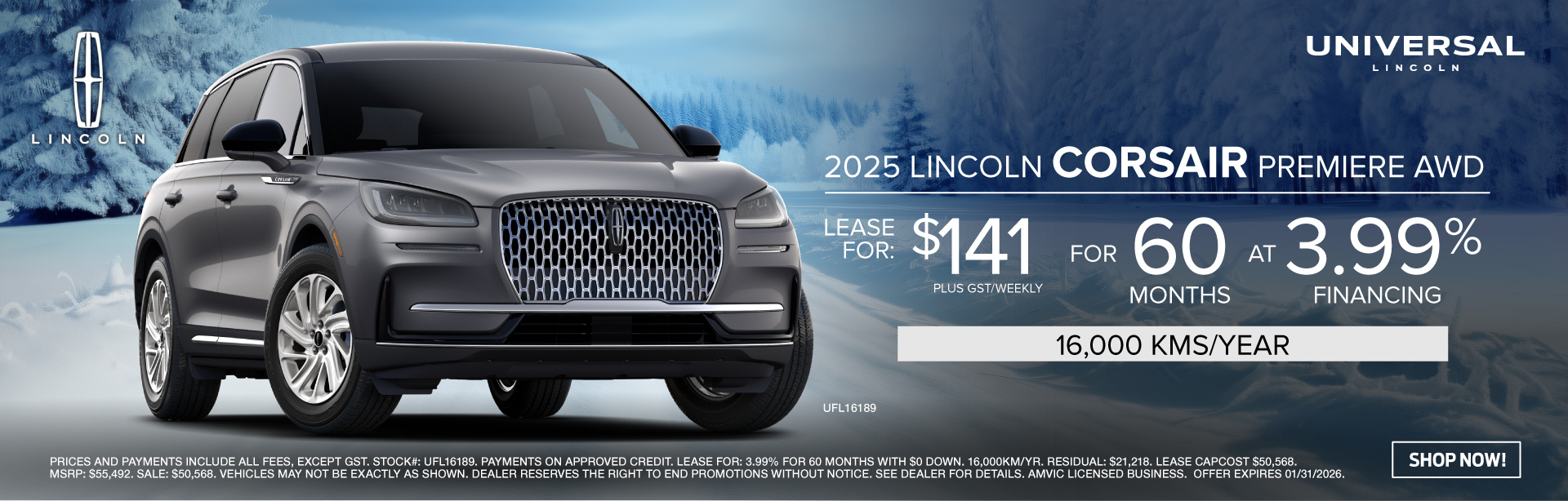 2025 Lincoln Corsair Lease offer