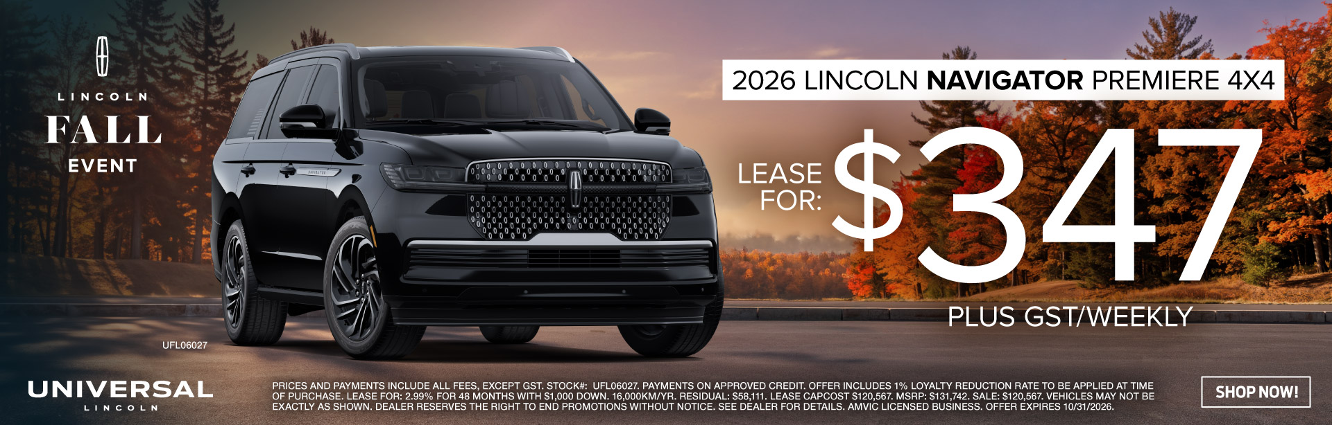 Lincoln Navigator Lease Offer at Universal Lincoln in Calgary, AB