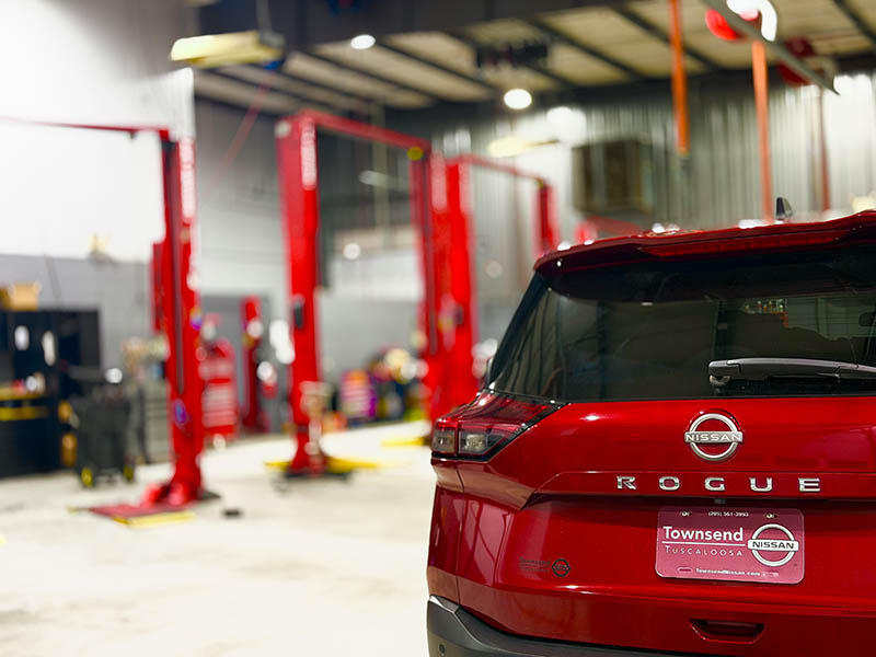 Nissan Rogue being serviced at Townsend Nissan