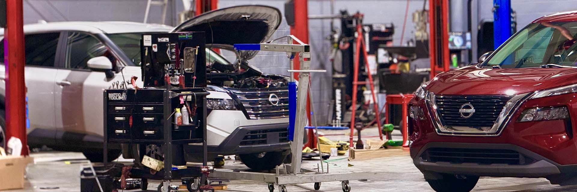 Nissan Rogue being serviced at Townsend Nissan