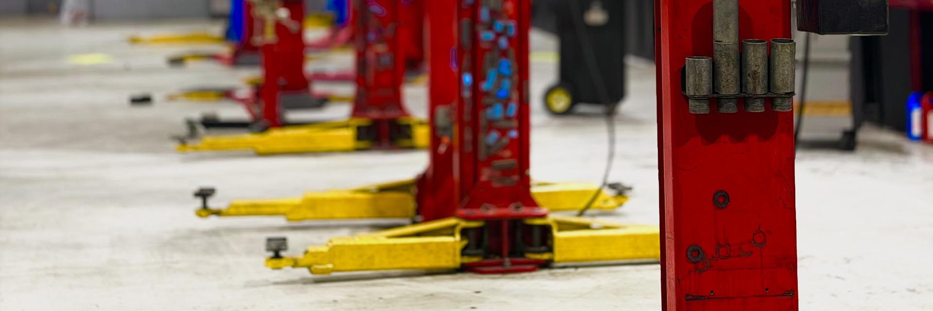 Vehicle lifts at the Townsend Nissan Service Department