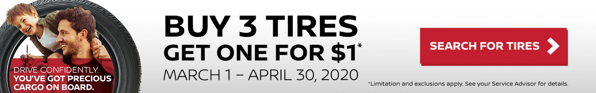 Buy 3 Tires Get One for $1