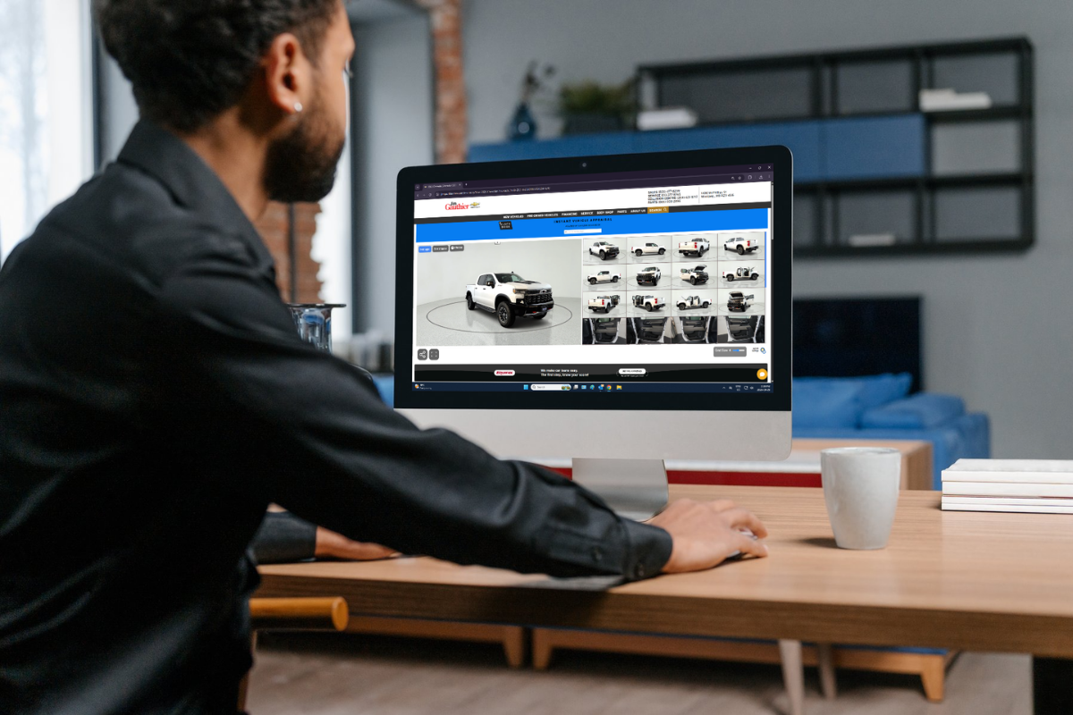 Customer shopping for a Chevrolet vehicle online