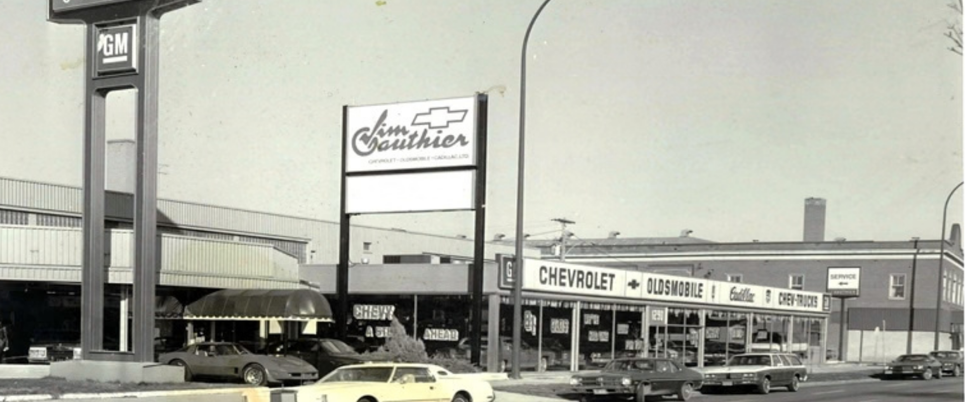 Ed Vickar Community Chev Olds at 1290 Main Street in Winnipeg in 1980