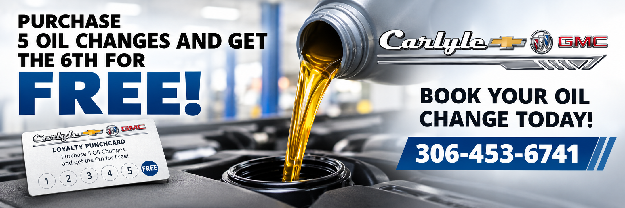 Oil Change Program - buy 5 oil changes get 6th free - Must be the same vehicle
