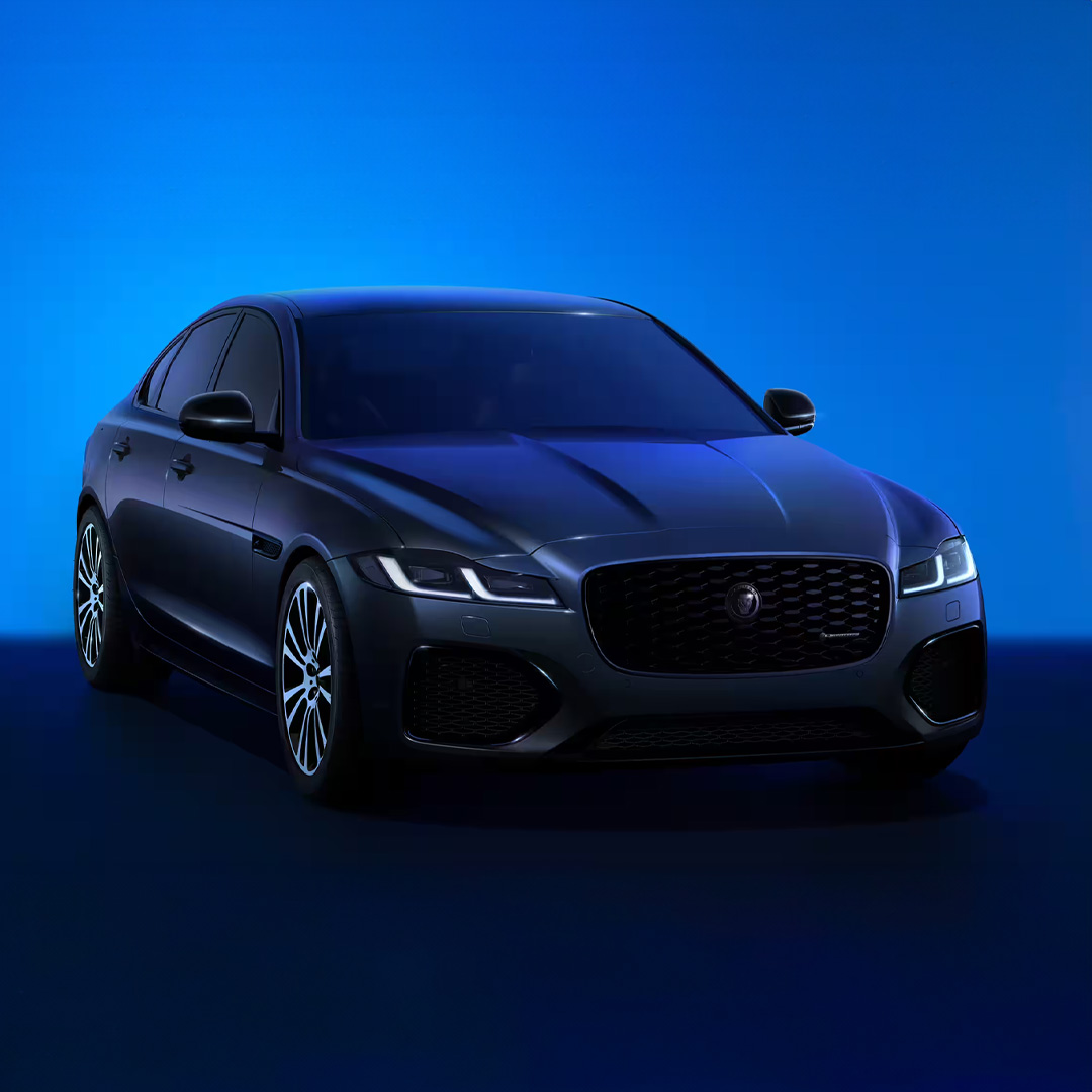 2024 XF parked with blue background