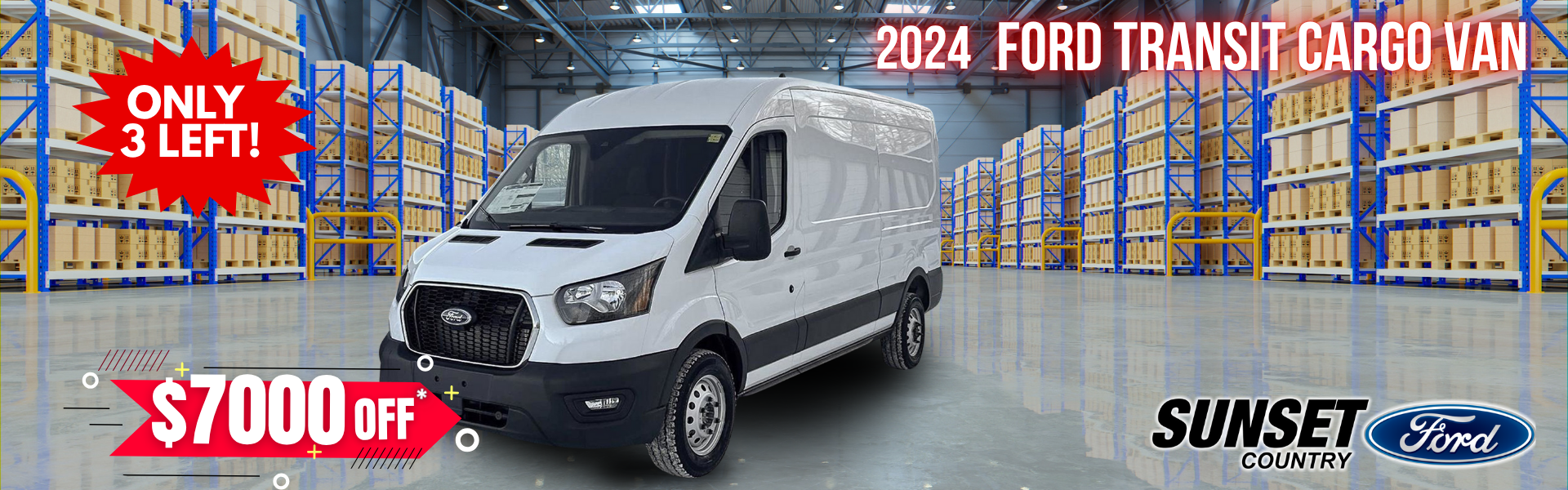 2024 Ford Transit Cargo Van $7000 Off
