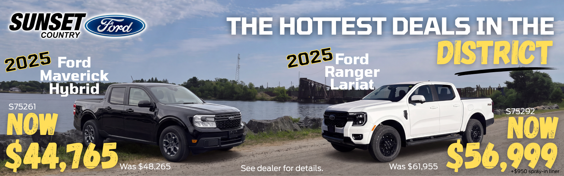 2025 Ford Maverick Hybrid and 2025 Ford Ranger LARIAT Offers at Sunset Country Ford