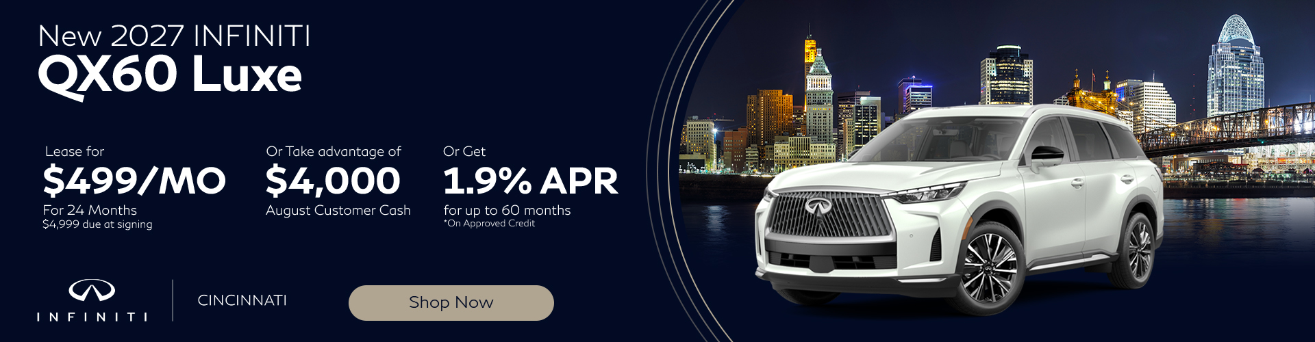 2027 INFINITI QX60 Luxe Offers at INFINITI of Cincinnati