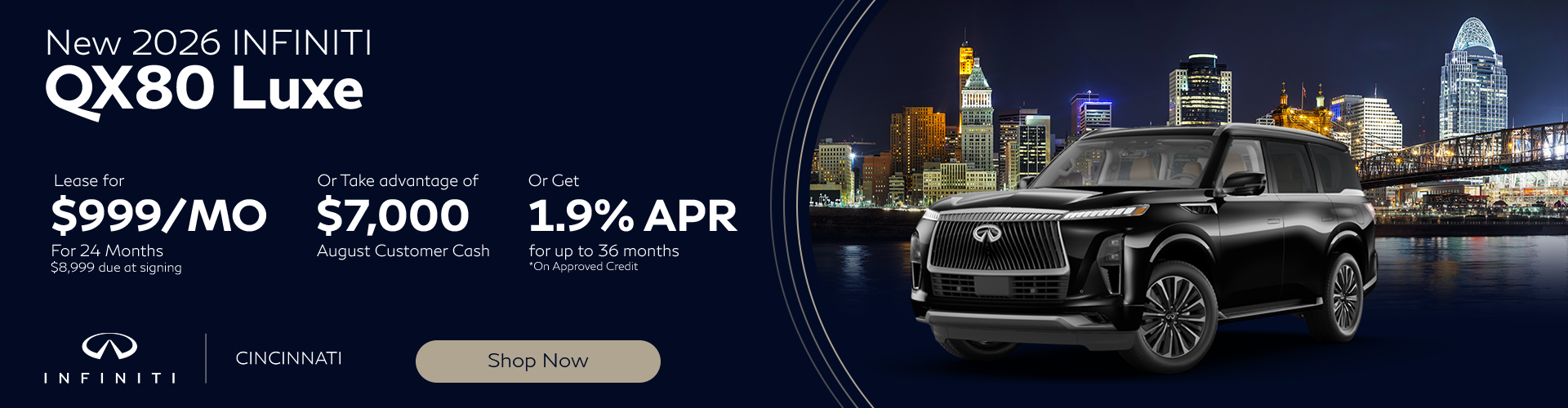 2026 INFINITI QX80 Luxe Offers at INFINITI of Cincinnati