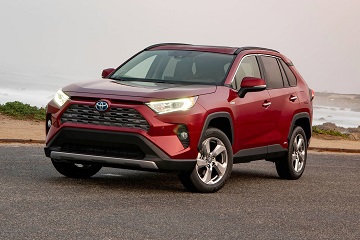 Exterior appearance of the 2021 Toyota RAV4 Hybrid available at Rocky Mount Toyota