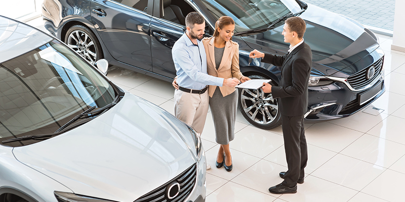 Couple buying a car 