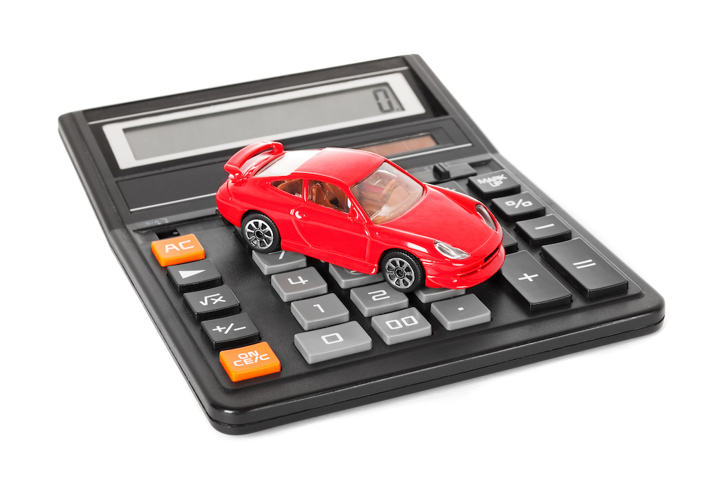 Toy car on a calculator