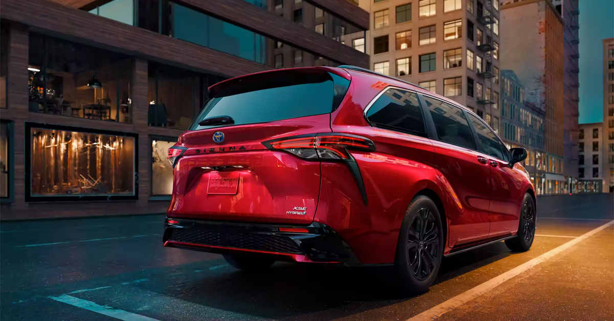 2023 Toyota Sienna Parked on the Road - Red